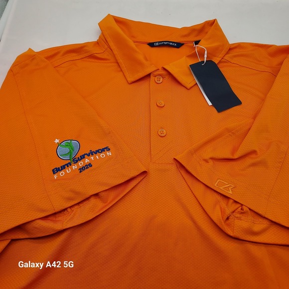 Cutter & Buck Other - Cutter‎ Buck Orange Burn Survivors Foundation Golf Polo Shirt XXL